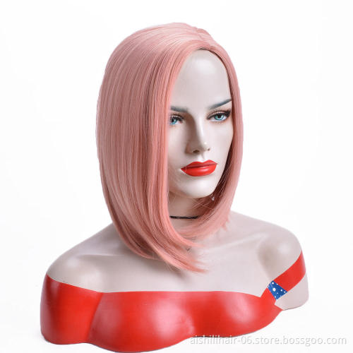 Wholesale Shoulder Length Straight Wigs with couleurs  Heat Resistant Snythetic hair wigs for Women